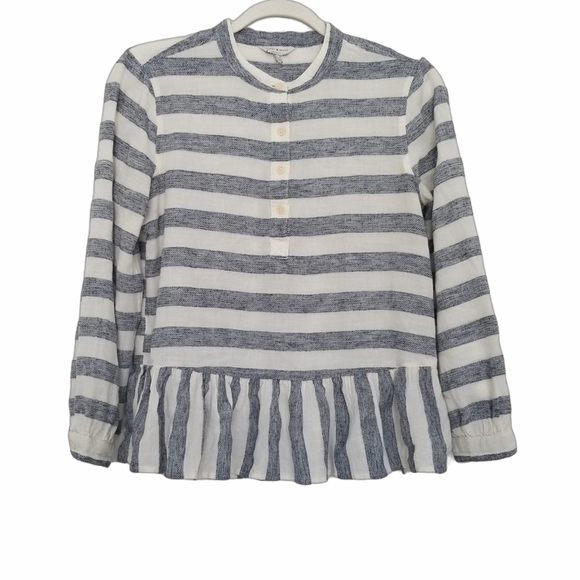 Lucky Brand Striped Boho Peplum Blouse Size Small Shirt Tiered. - Picture 1 of 7